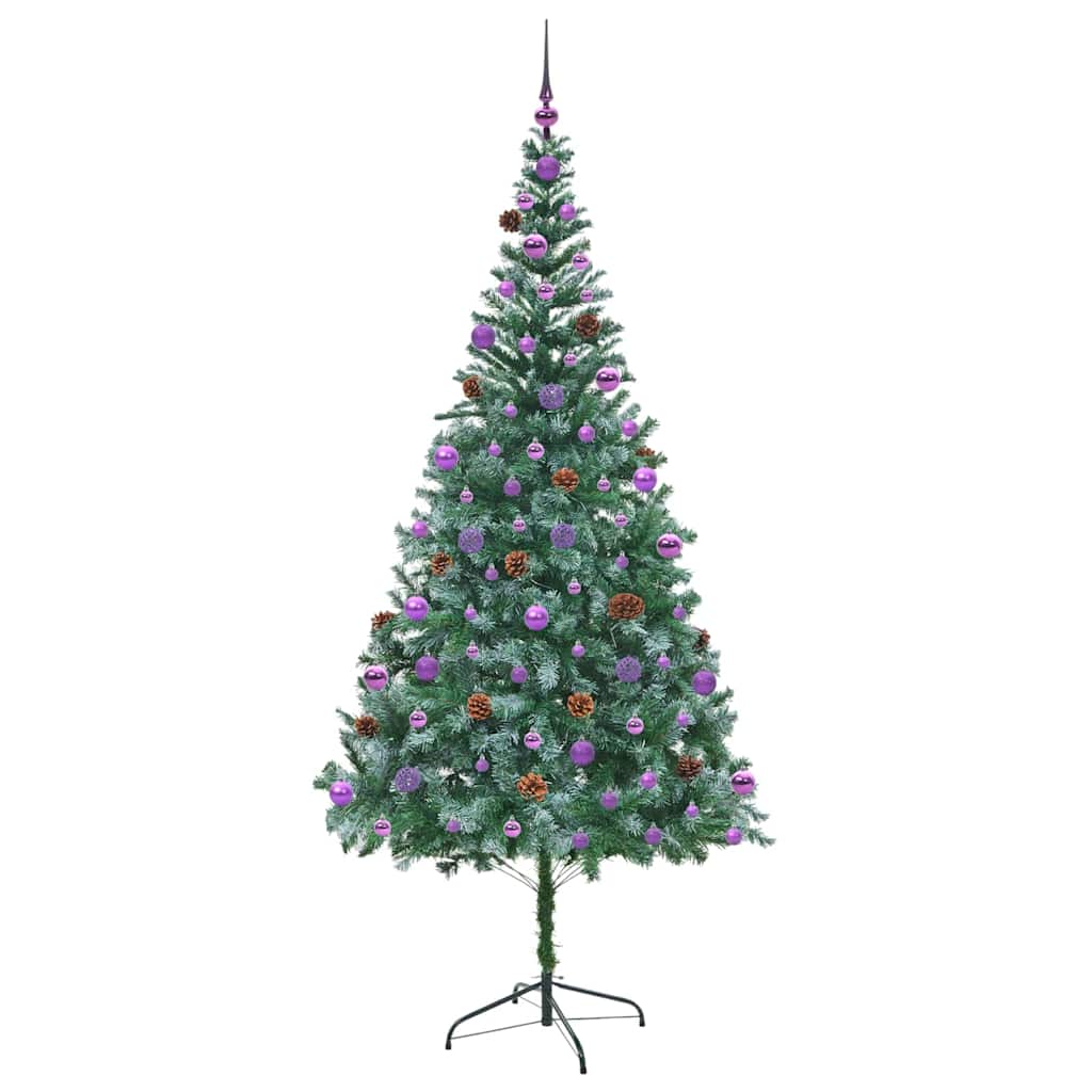 vidaXL Artificial Christmas Tree with Stand Green 210 cm PVC and Steel