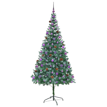 vidaXL Artificial Christmas Tree with Stand Green 210 cm PVC and Steel