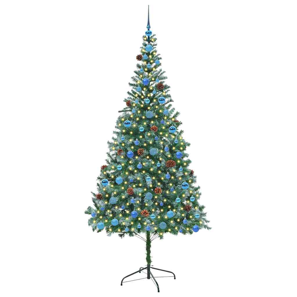 vidaXL Artificial Christmas Tree with Stand Green 210 cm PVC and Steel