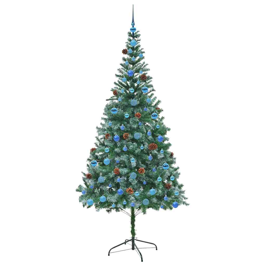 vidaXL Artificial Christmas Tree with Stand Green 210 cm PVC and Steel