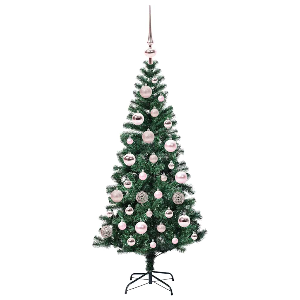 vidaXL Artificial Pre-lit Christmas Tree Green 120 cm PVC and Metal