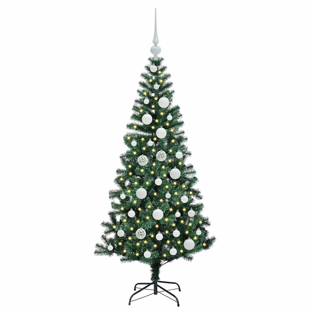 vidaXL Artificial Pre-lit Christmas Tree Green 120 cm PVC and Metal