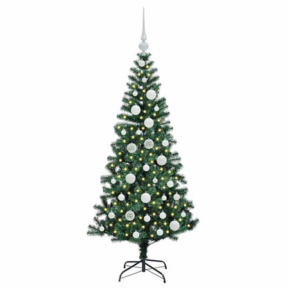 vidaXL Artificial Pre-lit Christmas Tree Green 120 cm PVC and Metal