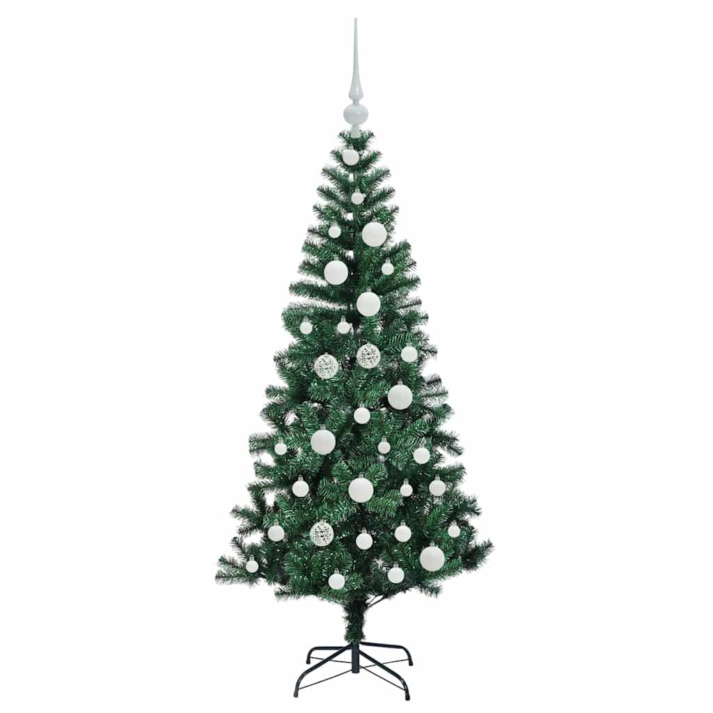 vidaXL Artificial Pre-lit Christmas Tree Green 120 cm PVC and Metal
