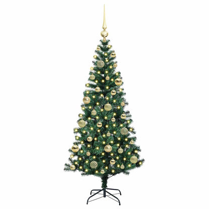 vidaXL Artificial Pre-lit Christmas Tree Green 120 cm PVC and Metal