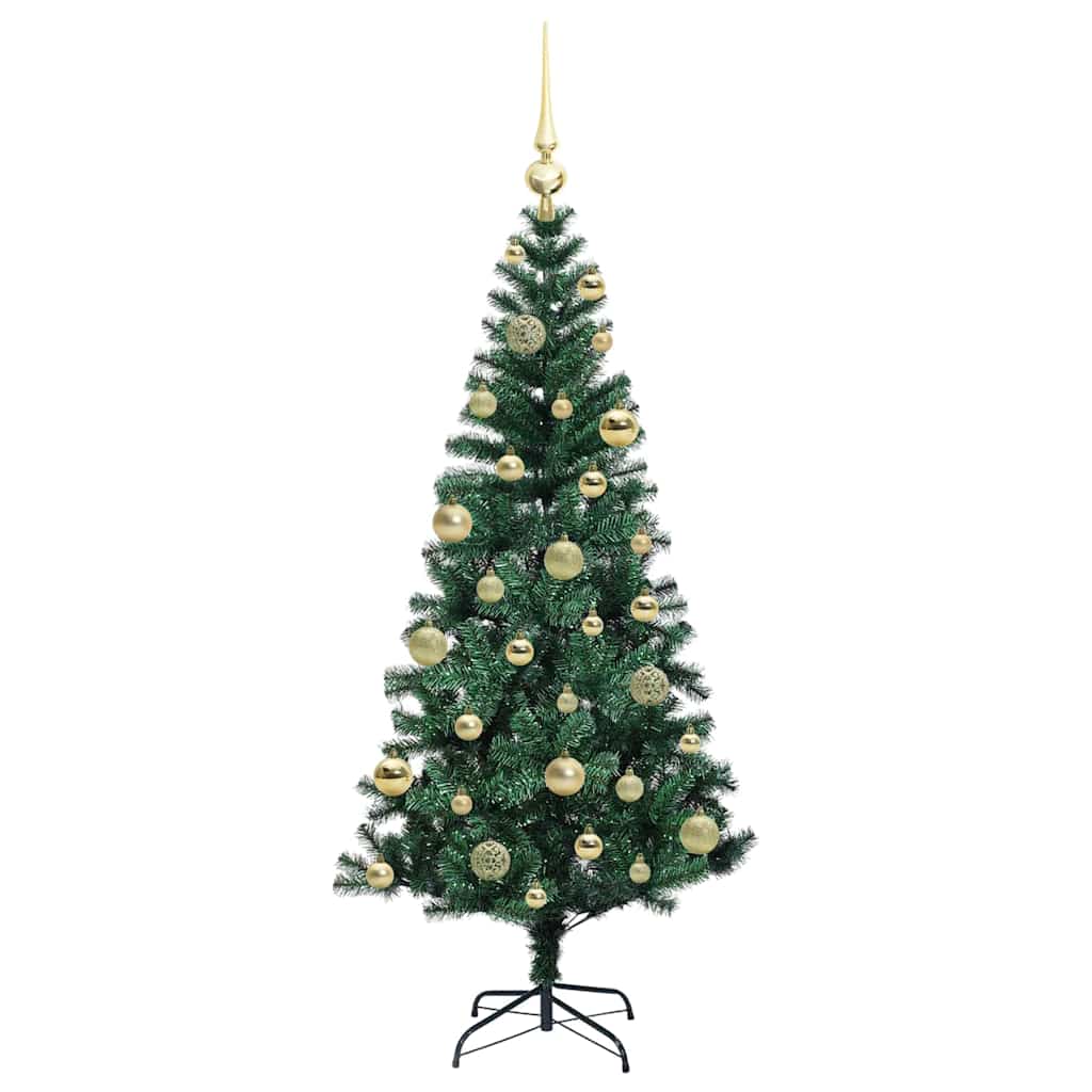 vidaXL Artificial Pre-lit Christmas Tree Green 120 cm PVC and Metal