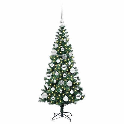 vidaXL Artificial Pre-lit Christmas Tree Green 120 cm PVC and Metal