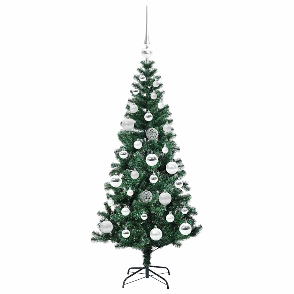 vidaXL Artificial Pre-lit Christmas Tree Green 120 cm PVC and Metal