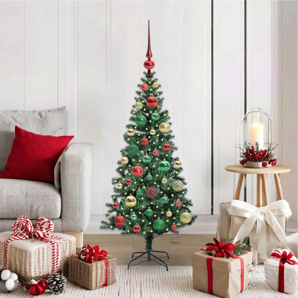 vidaXL Artificial Pre-lit Christmas Tree Green 120 cm PVC and Metal