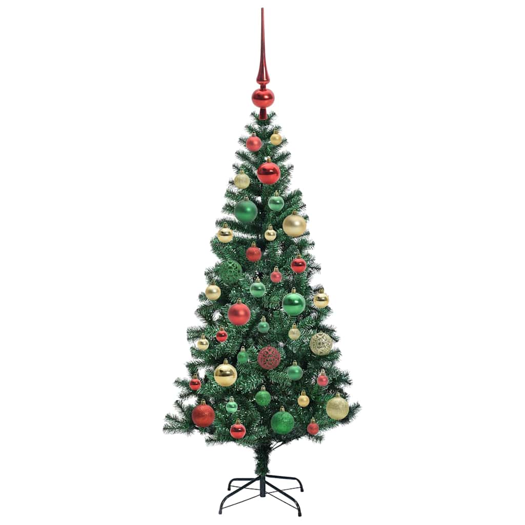 vidaXL Artificial Pre-lit Christmas Tree Green 120 cm PVC and Metal