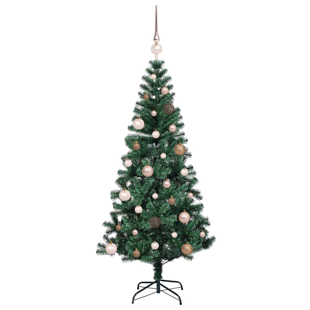 vidaXL Artificial Pre-lit Christmas Tree Green 150 cm PVC and Metal