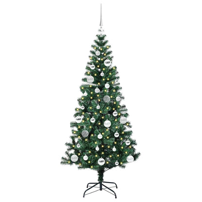 vidaXL Artificial Pre-lit Christmas Tree Green 150 cm PVC and Metal