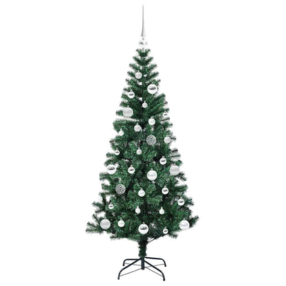 vidaXL Artificial Pre-lit Christmas Tree Green 150 cm PVC and Metal