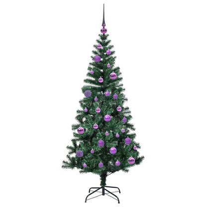 vidaXL Artificial Pre-lit Christmas Tree Green 150 cm PVC and Metal