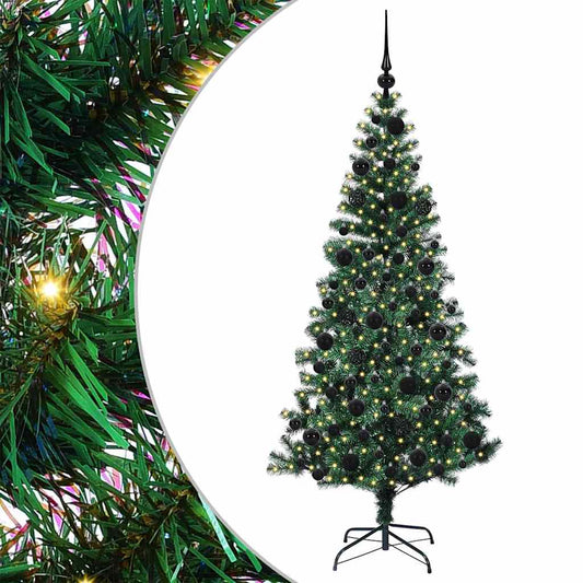 vidaXL Artificial Pre-lit Christmas Tree Green 180 cm PVC and Metal