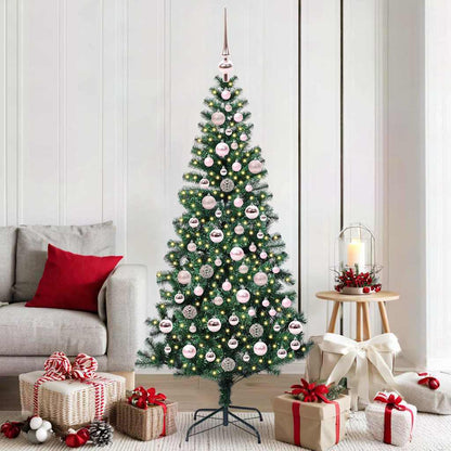 vidaXL Artificial Pre-lit Christmas Tree Green 180 cm PVC and Metal