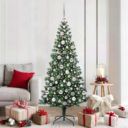 vidaXL Artificial Pre-lit Christmas Tree Green 180 cm PVC and Metal