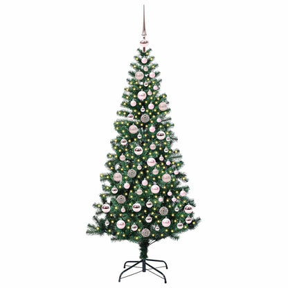 vidaXL Artificial Pre-lit Christmas Tree Green 180 cm PVC and Metal