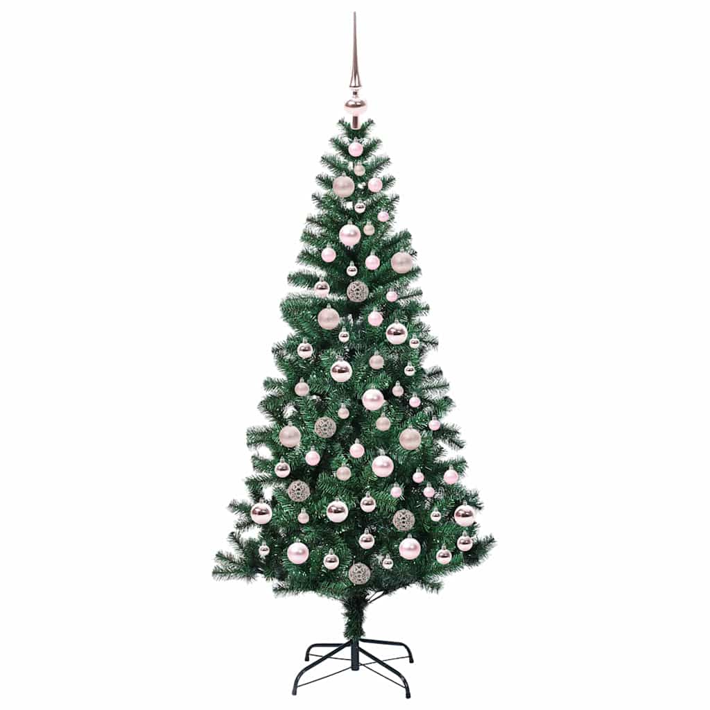 vidaXL Artificial Pre-lit Christmas Tree Green 180 cm PVC and Metal