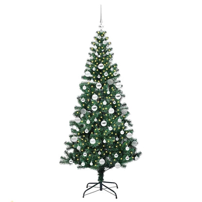 vidaXL Artificial Pre-lit Christmas Tree Green 180 cm PVC and Metal