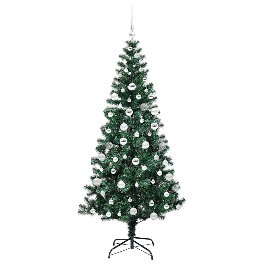 vidaXL Artificial Pre-lit Christmas Tree Green 180 cm PVC and Metal