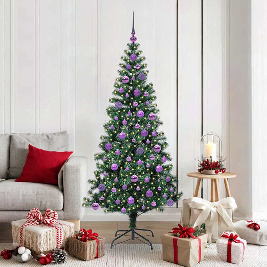 vidaXL Artificial Pre-lit Christmas Tree Green 180 cm PVC and Metal