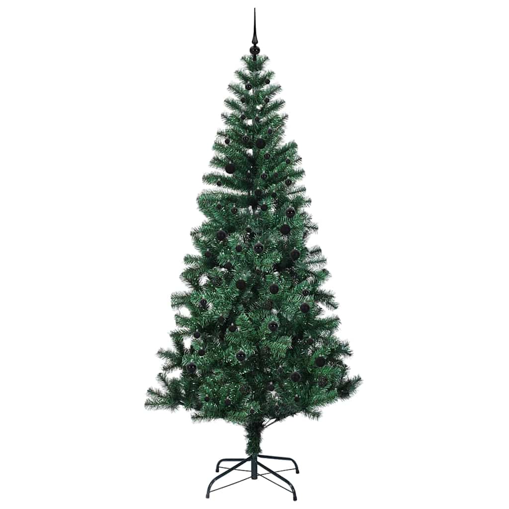 vidaXL Artificial Pre-lit Christmas Tree Green 240 cm PVC and Metal