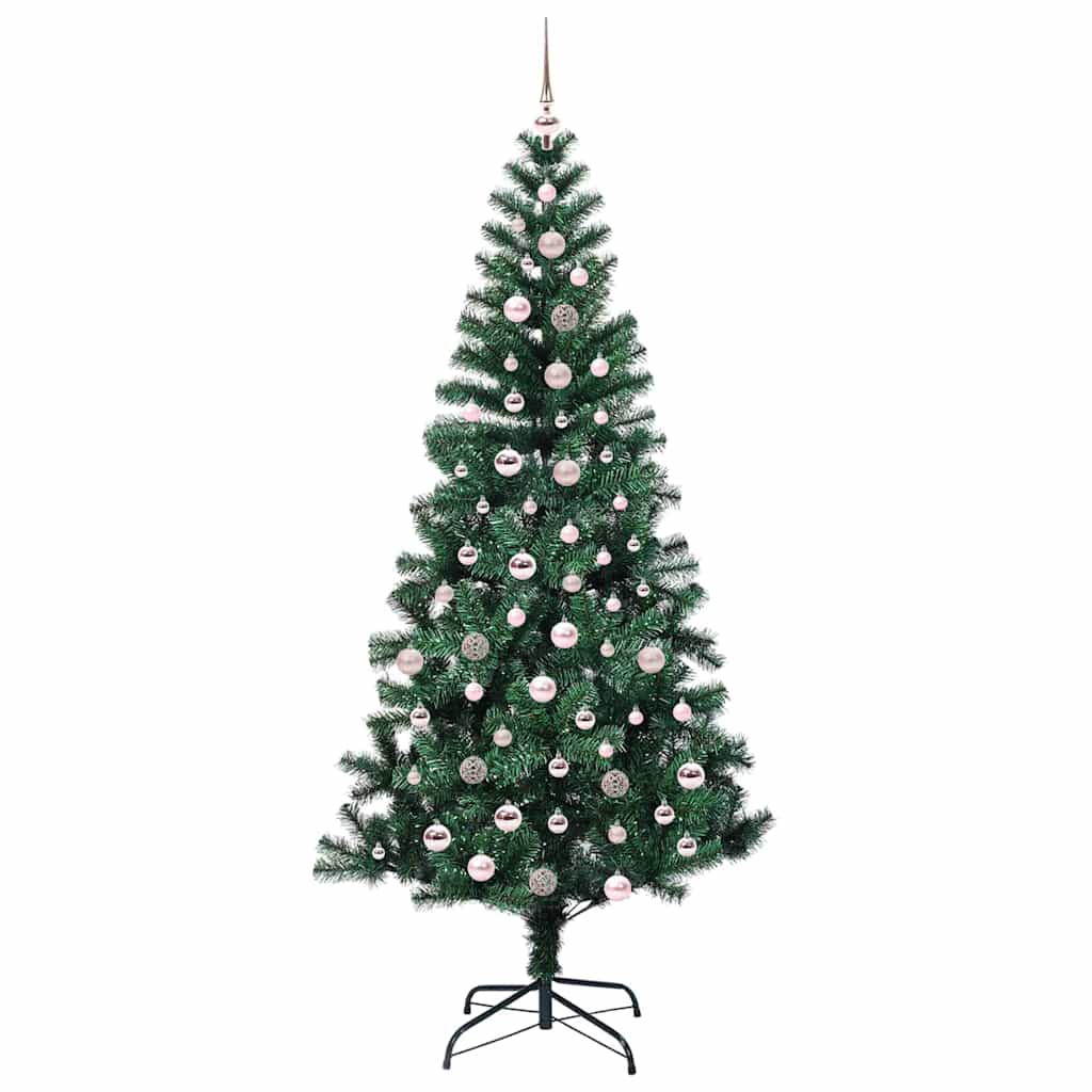 vidaXL Artificial Pre-lit Christmas Tree Green 240 cm PVC and Metal