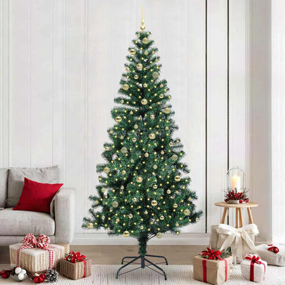 vidaXL Artificial Pre-lit Christmas Tree Green 240 cm PVC and Metal
