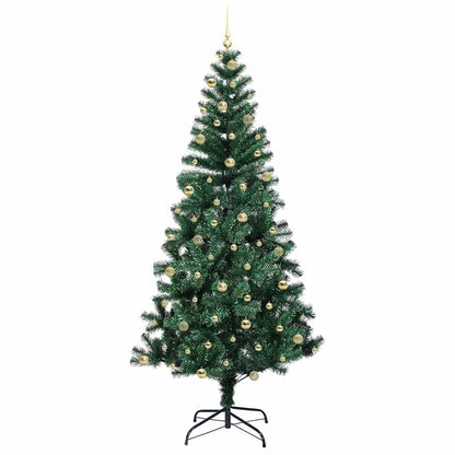 vidaXL Artificial Pre-lit Christmas Tree Green 240 cm PVC and Metal