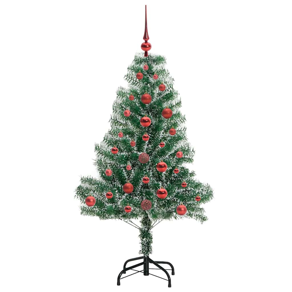 vidaXL Artificial Christmas Tree Snow Flocked with LED Light 120 cm