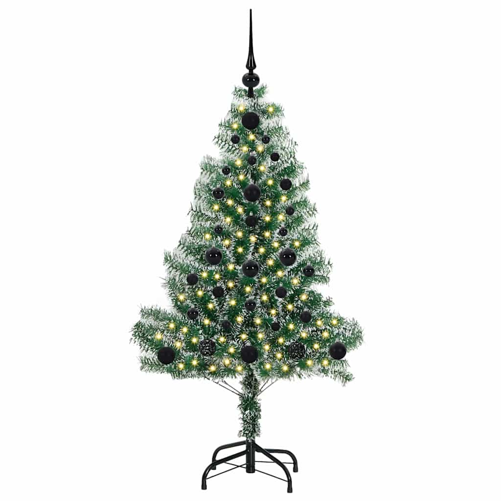 vidaXL Artificial Christmas Tree Snow Flocked with LED Light 120 cm