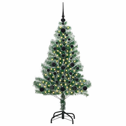 vidaXL Artificial Christmas Tree Snow Flocked with LED Light 120 cm