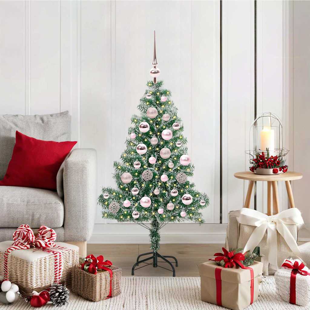 vidaXL Artificial Christmas Tree Snow Flocked with LED Light 120 cm