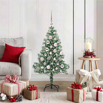 vidaXL Artificial Christmas Tree Snow Flocked with LED Light 120 cm