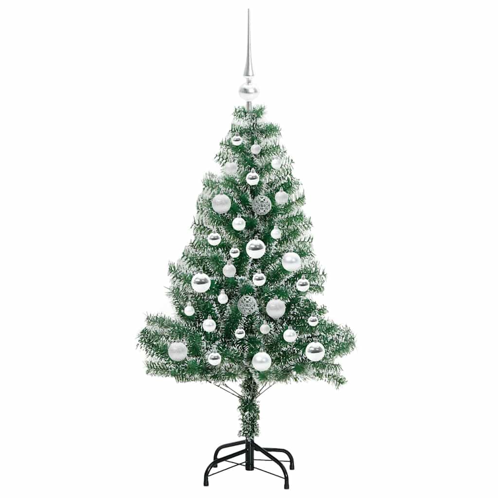 vidaXL Artificial Christmas Tree Snow Flocked with LED Light 120 cm