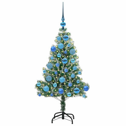 vidaXL Artificial Christmas Tree Snow Flocked with LED Light 120 cm