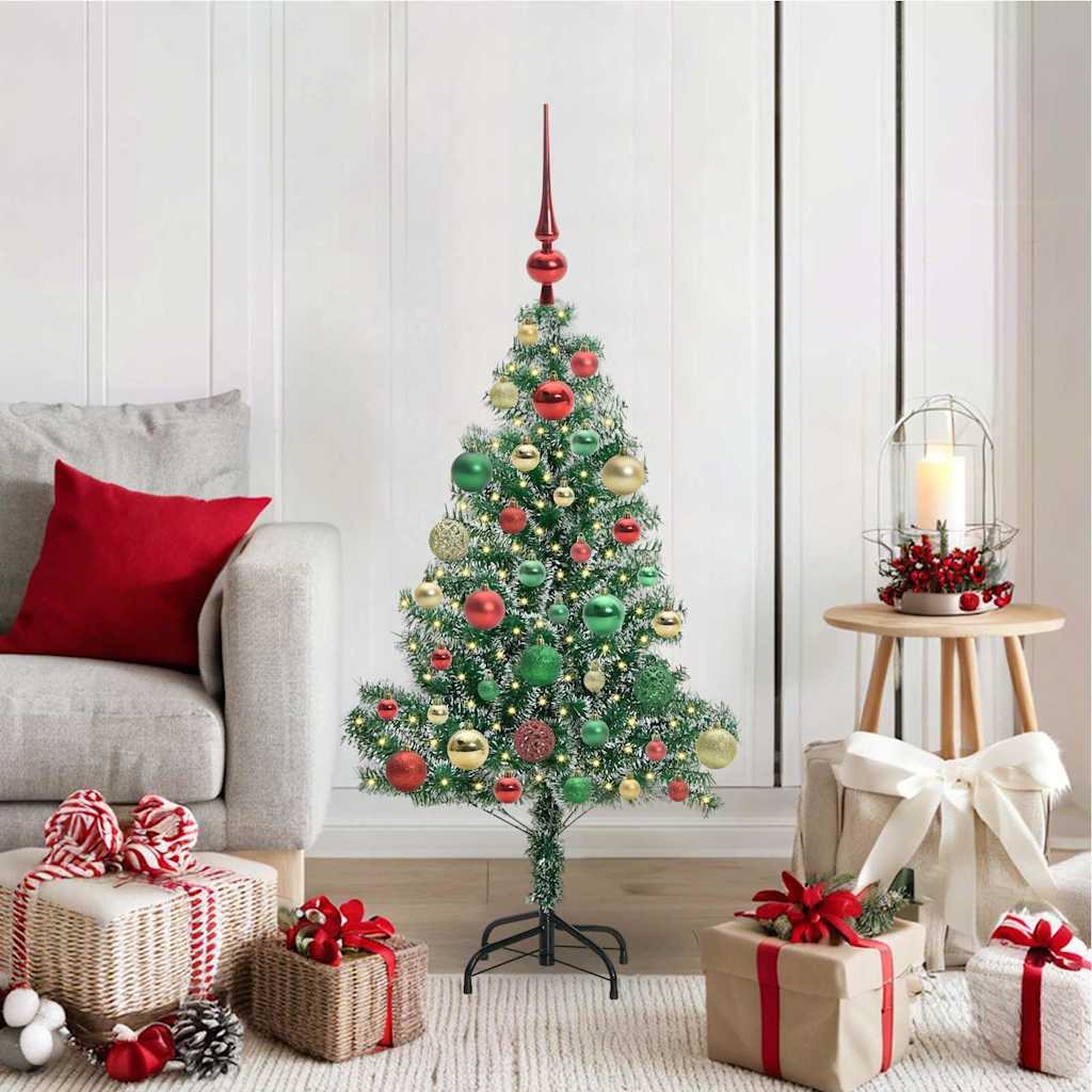 vidaXL Artificial Christmas Tree Snow Flocked with LED Light 120 cm