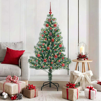 vidaXL Artificial Christmas Tree Snow Flocked with LED Light 150 cm