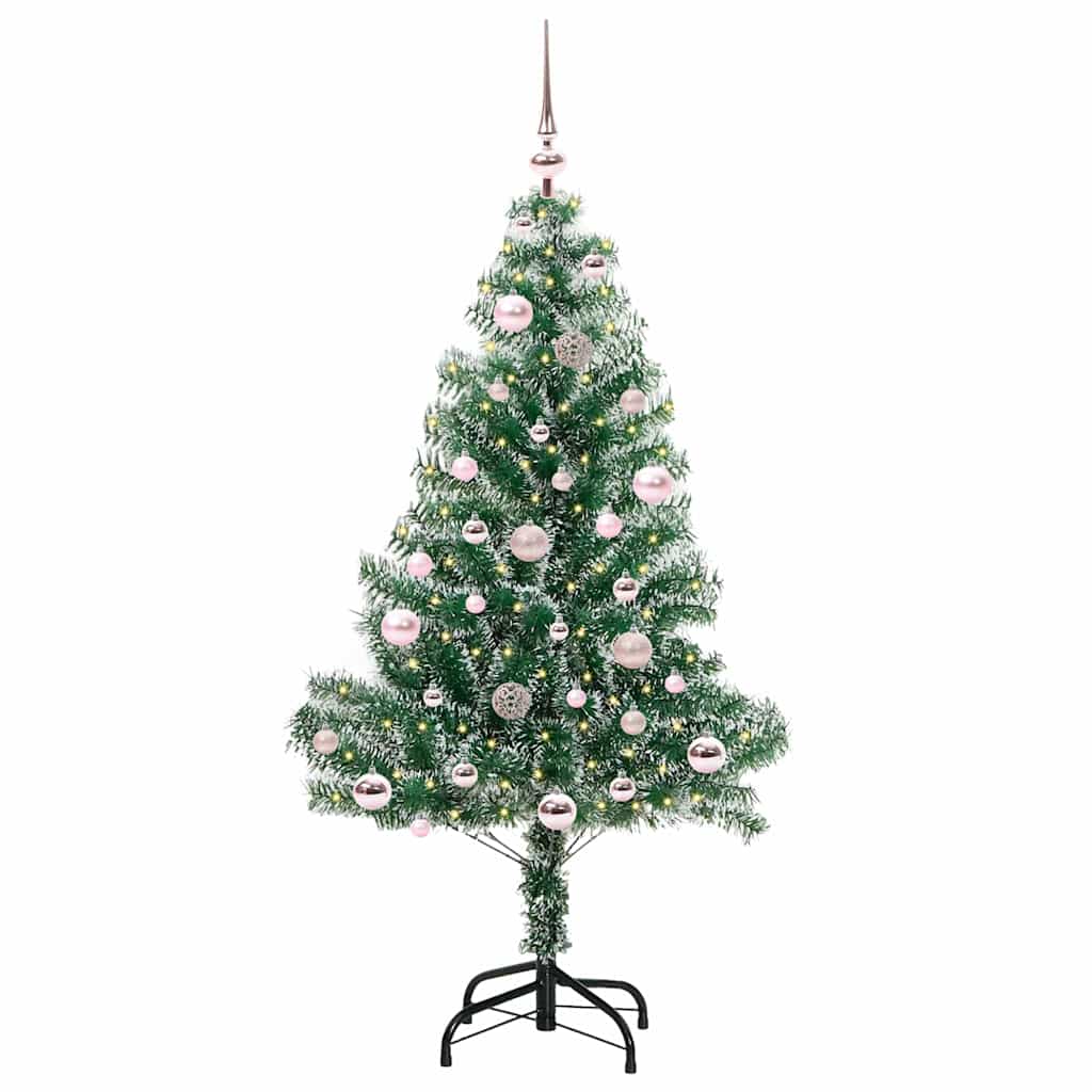 vidaXL Artificial Christmas Tree Snow Flocked with LED Light 150 cm