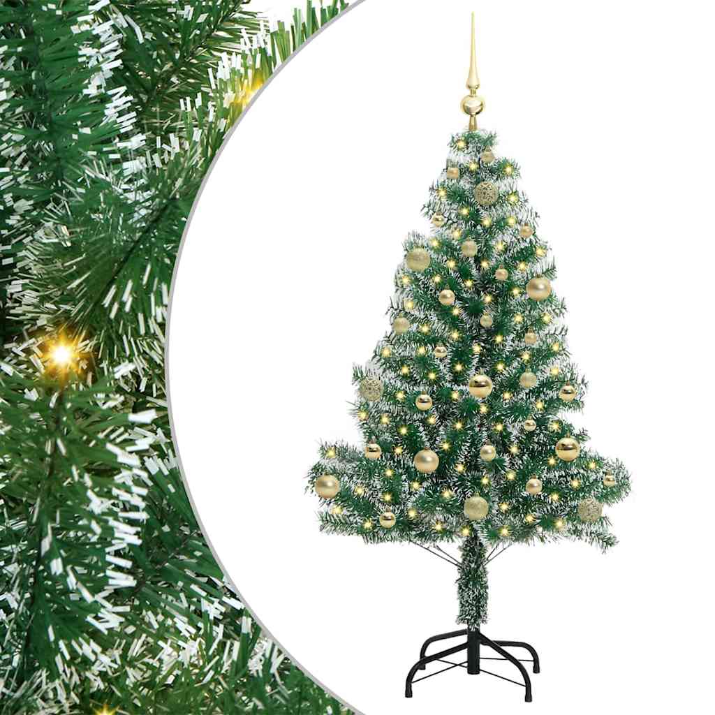 vidaXL Artificial Christmas Tree Snow Flocked with LED Light 150 cm