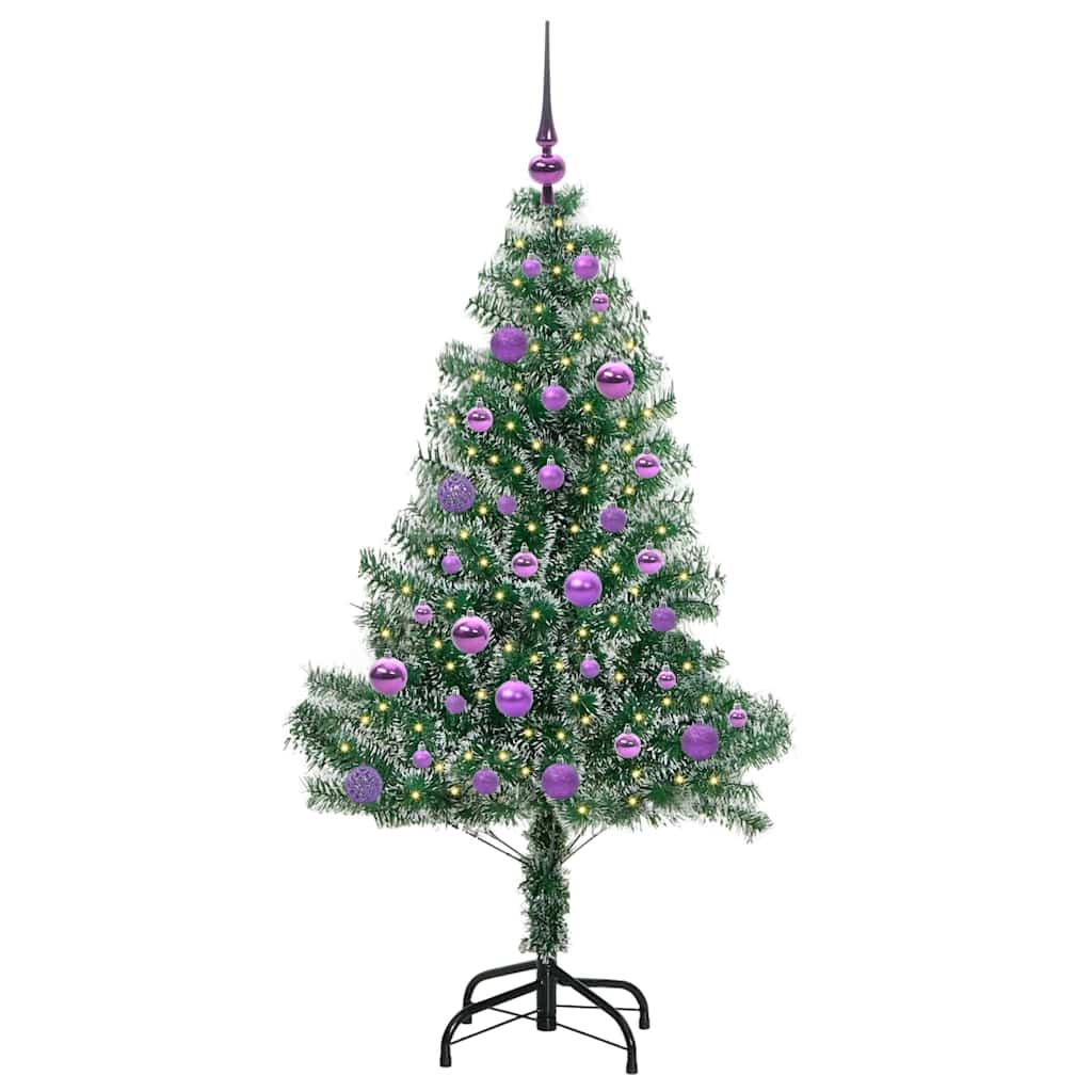 vidaXL Artificial Christmas Tree Snow Flocked with LED Light 150 cm