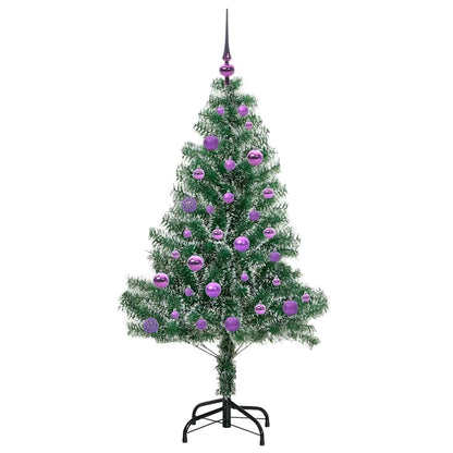 vidaXL Artificial Christmas Tree Snow Flocked with LED Light 150 cm