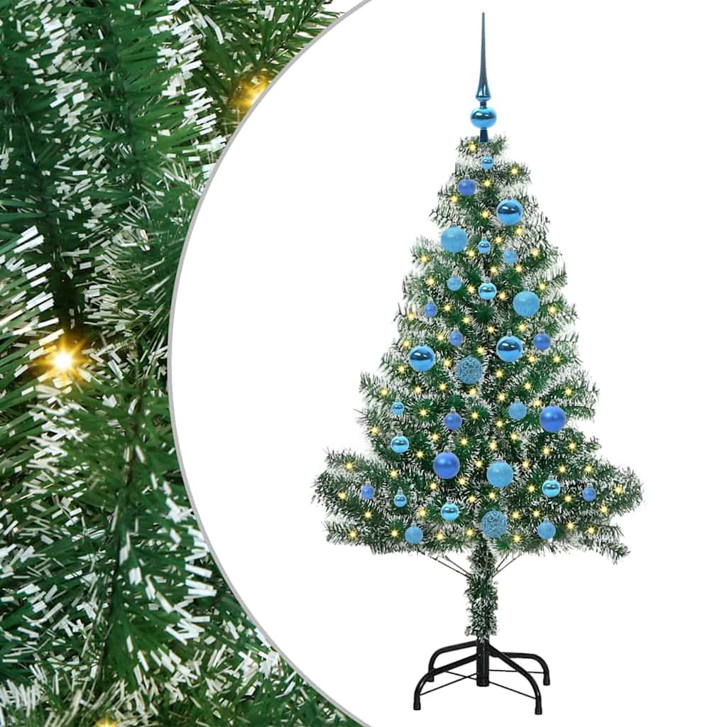vidaXL Artificial Christmas Tree Snow Flocked with LED Light 150 cm