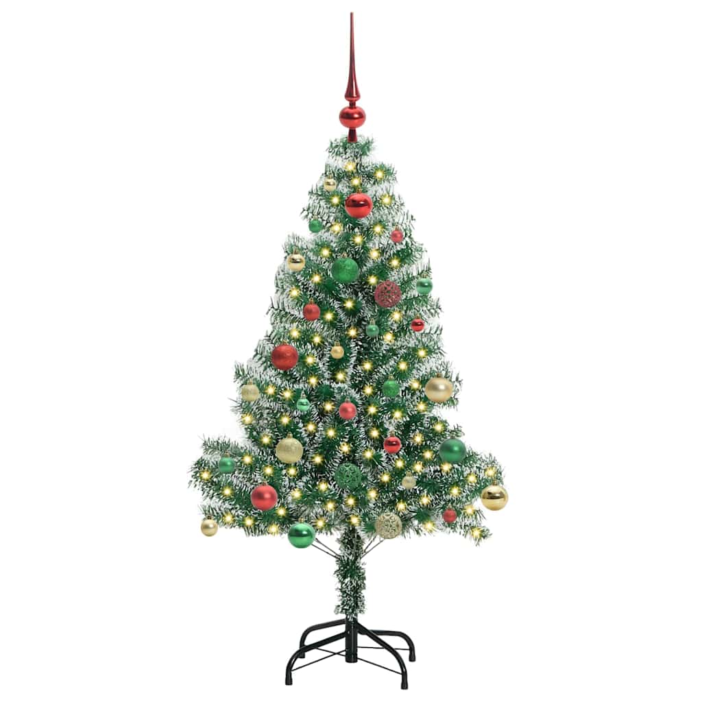 vidaXL Artificial Christmas Tree Snow Flocked with LED Light 150 cm