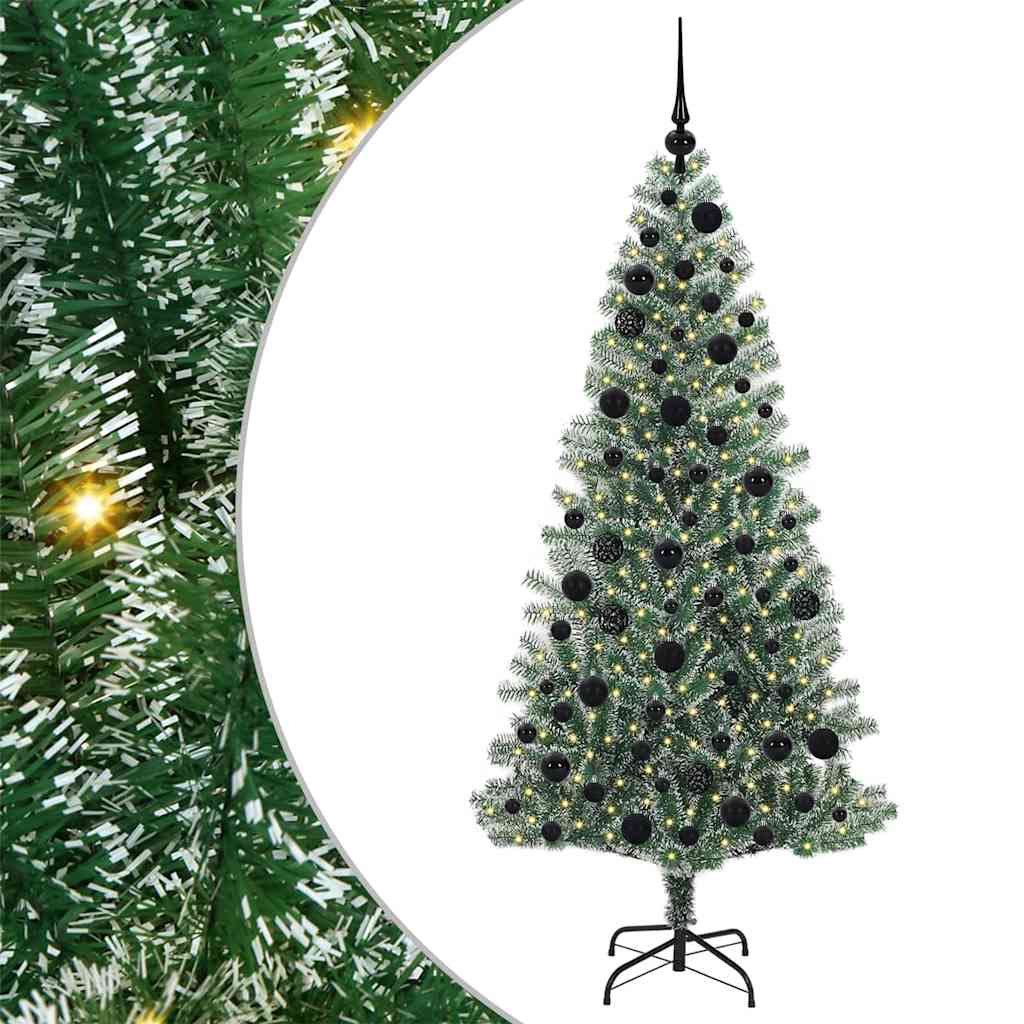 vidaXL Artificial Christmas Tree Snow Flocked with LED Light 180 cm