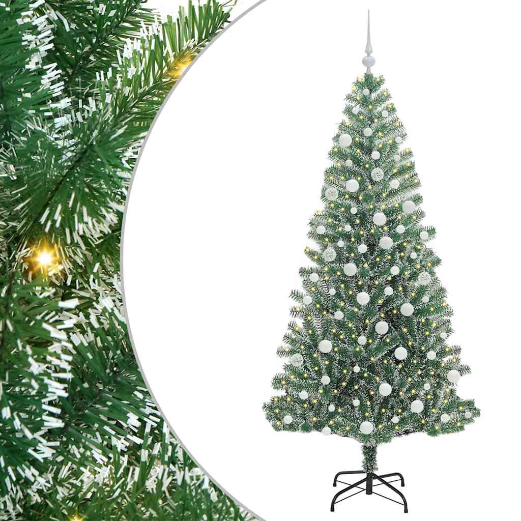 vidaXL Artificial Christmas Tree Snow Flocked with LED Light 180 cm