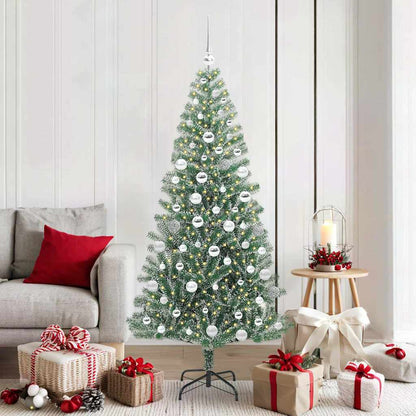 vidaXL Artificial Christmas Tree Snow Flocked with LED Light 180 cm