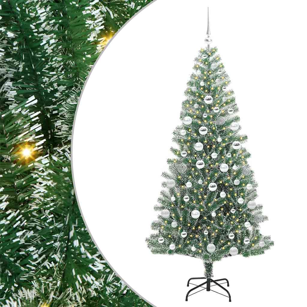 vidaXL Artificial Christmas Tree Snow Flocked with LED Light 180 cm