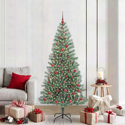 vidaXL Artificial Christmas Tree Snow Flocked with LED Light 210 cm